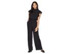 1.state Flutter Sleeve Mock Neck Jumpsuit (rich Black) Women's Jumpsuit & Rompers One Piece