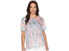Nally & Millie Short Sleeve Pink Tie-dye Burnout Top (multi) Women's Clothing