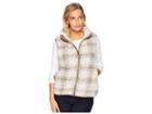 Dylan By True Grit Softest Tip Shearling Shadow Plaid Vest (brown) Women's Vest