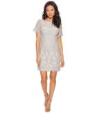 Adrianna Papell Petite Bell Sleeve Georgia Lace Sheath (sky/cadmium) Women's Dress