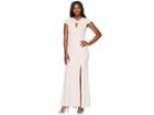 Adrianna Papell Twist Neck Long Stretch Crepe Gown (blush) Women's Dress