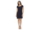 Three Dots Dress W/ Lettuce Leaf Hem (night Iris) Women's Dress