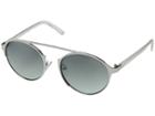 Guess Gf0326 (shiny Silver With Crystal/teal Gradient Lens With Light Flash) Fashion Sunglasses