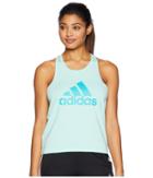Adidas Designed-2-move Logo Tank Top (clear Mint) Women's Sleeveless