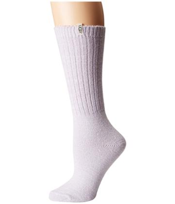 Ugg Rib Knit Slouchy Crew Socks (lavender) Women's Crew Cut Socks Shoes
