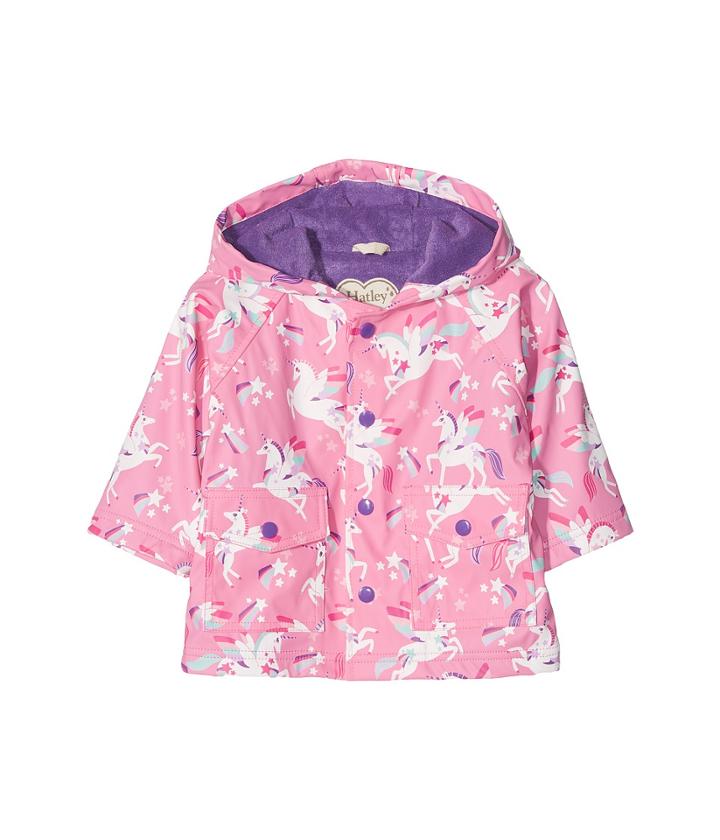 Hatley Kids Rainbow Unicorns Raincoat (infant) (pink) Girl's Coat