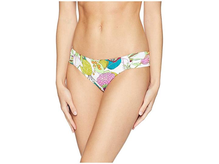 Trina Turk Key West Botanical Shirred Side Hipster (white) Women's Swimwear