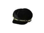 San Diego Hat Company Cth8110 Velvet Baker Boy With Jacquard Trim And Bejeweled Insect (black) Caps
