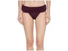 Lauren Ralph Lauren Beach Club Solids Wide Shirred Banded Hipster Bottom (burgundy) Women's Swimwear