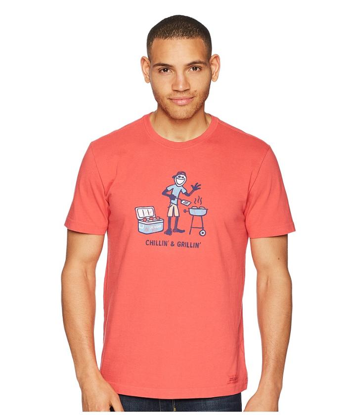 Life Is Good Chillin' Grillin' Crusher Tee (americana Red) Men's T Shirt