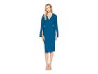 London Times Flared Long Sleeve With Princess Seams (peacock) Women's Dress