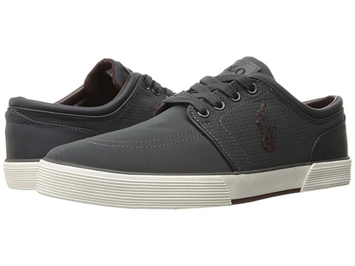 Polo Ralph Lauren Faxon Low (dark Carbon Grey Matte Fabric/performance Nylon) Men's Shoes
