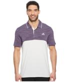Adidas Golf Ultimate Heather Blocked Polo (trace Purple Heather/grey One Heather) Men's Clothing