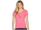 Life Is Good Happy Hour Airstream Crusher Vee (fiesta Pink) Women's T Shirt