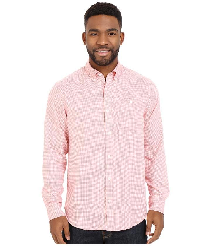 Mountain Khakis Passport Ec Long Sleeve Shirt (summer Red) Men's Clothing