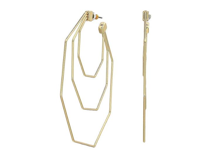Rebecca Minkoff Hexagon Triple Hoop Earrings (gold) Earring