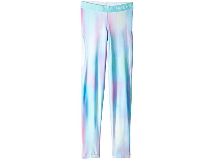 Nike Kids Pro Warm Printed Tights Aop 2 (little Kids/big Kids) (twilight Pulse/light Aqua/white) Girl's Casual Pants