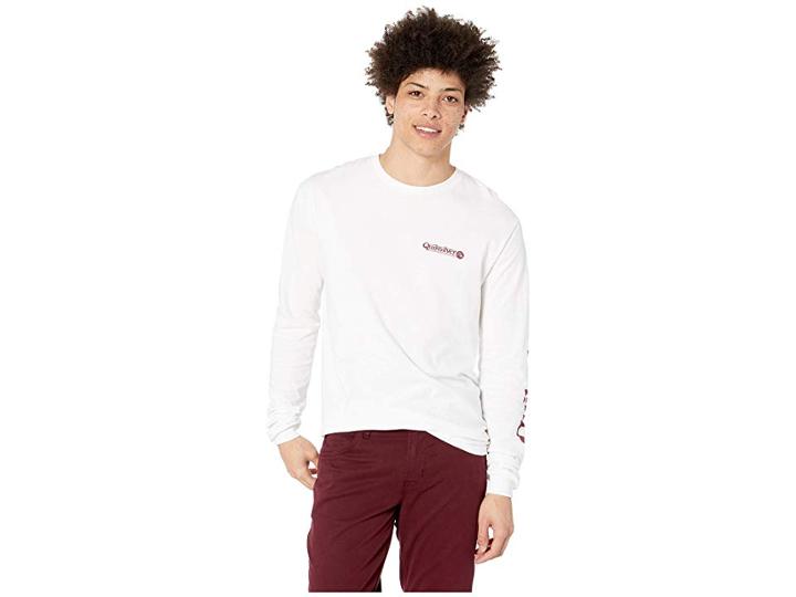 Quiksilver Check It Long Sleeve Tee (white) Men's T Shirt