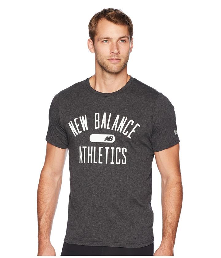 New Balance Athletics Heathertech Tee (black Heather) Men's T Shirt