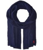 Polo Ralph Lauren Cashmere Blend Classic Cable Scarf (bright Navy) Scarves
