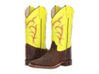 Old West Kids Boots Broad Square Toe (big Kid) (brown) Cowboy Boots