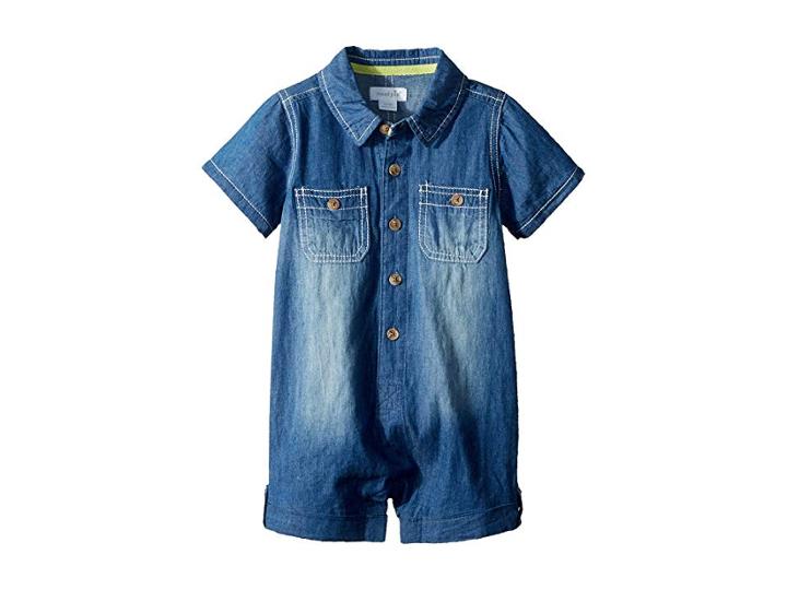 Mud Pie Chambray One-piece (infant) (blue) Boy's Jumpsuit & Rompers One Piece