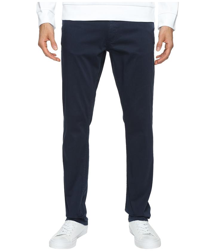 Calvin Klein Jeans Slim Straight Stretch Sateen Pants (navy Storm) Men's Casual Pants