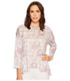 Nally & Millie Printed Boxy Top (multi) Women's Clothing