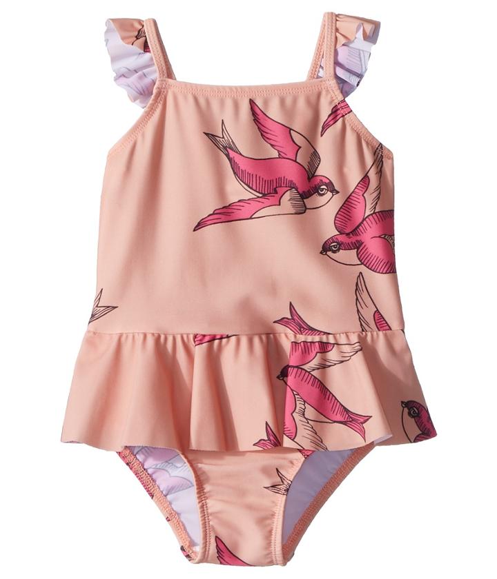 Mini Rodini Swallows Skirt Swimsuit (infant/toddler/little Kids/big Kids) (pink) Girl's Swimsuits One Piece