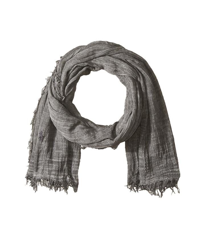 Polo Ralph Lauren Lightweight Cotton Solid Scarf (perfect Grey) Scarves