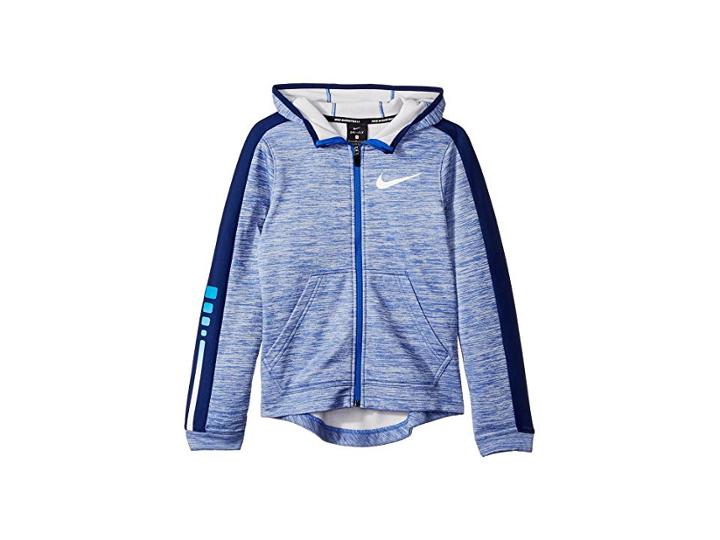 Nike Kids Therma Elite Full Zip Basketball Hoodie (little Kids/big Kids) (game Royal/blue Void/white) Boy's Sweatshirt