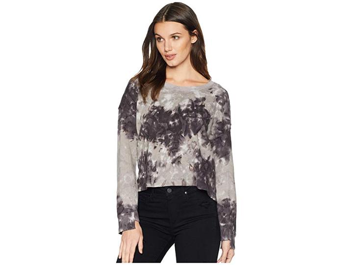 Splendid Crescent Treatment Sweatshirt (grey Cloud) Women's Sweatshirt