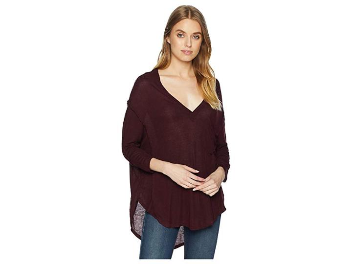 Free People Golden Gate Tee (wine) Women's T Shirt