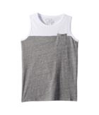 Chaser Kids Super Soft Blocked Muscle Tank Top (little Kids/big Kids) (white/streaky Grey) Boy's Clothing