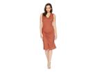 Kenneth Cole New York Gathered Detail Chiffon Trimed Dress (sequoia) Women's Dress