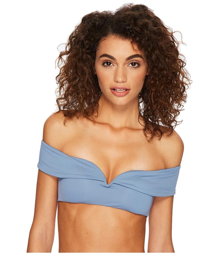 Becca By Rebecca Virtue Color Splash Portrait Collar Bra (steel) Women's Swimwear