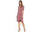 Nanette Lepore Sensuous Print Ruched Dress (ruby) Women's Dress