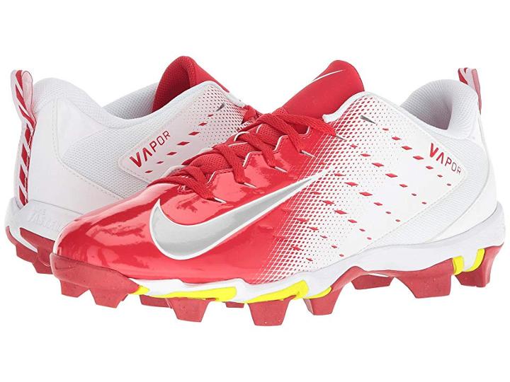 Nike Vapor Shark 3 (white/metallic Silver/university Red) Men's Cleated Shoes