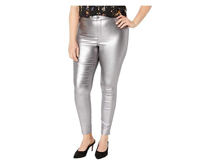 Hue Plus Size Iridescent Metallic Denim Leggings (gunmetal) Women's Jeans
