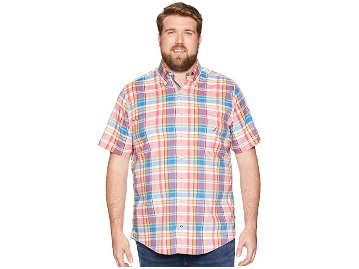 Nautica Big & Tall Big Tall Plaid Woven (sailor Red) Men's Clothing