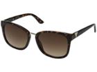 Guess Gf0327 (shiny Havana With Gold/brown Gradient Lens) Fashion Sunglasses