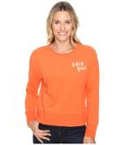 Life Is Good Life Is Good(r) Painted Go-to Crew (coral Orange) Women's Long Sleeve Pullover