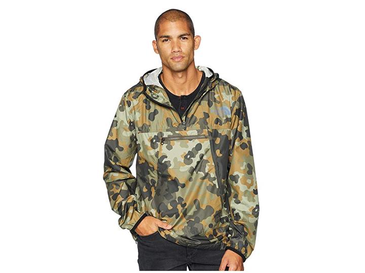 The North Face Crew Run Wind Anorak (new Taupe Green Macrofleck Print) Men's Coat