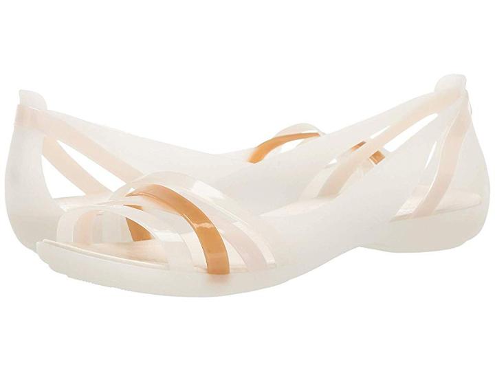 Crocs Isabella Huarache 2 Flat (oyster/oyster) Women's Flat Shoes