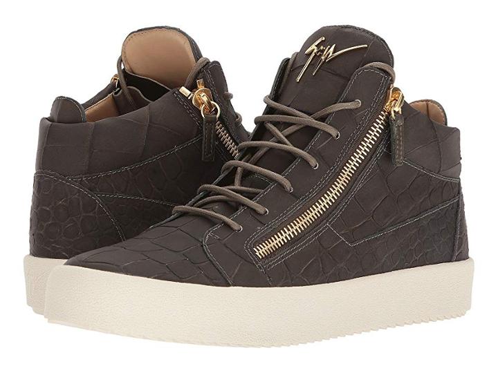 Giuseppe Zanotti May London Stamped Mid Top Sneaker (khaki) Men's Shoes