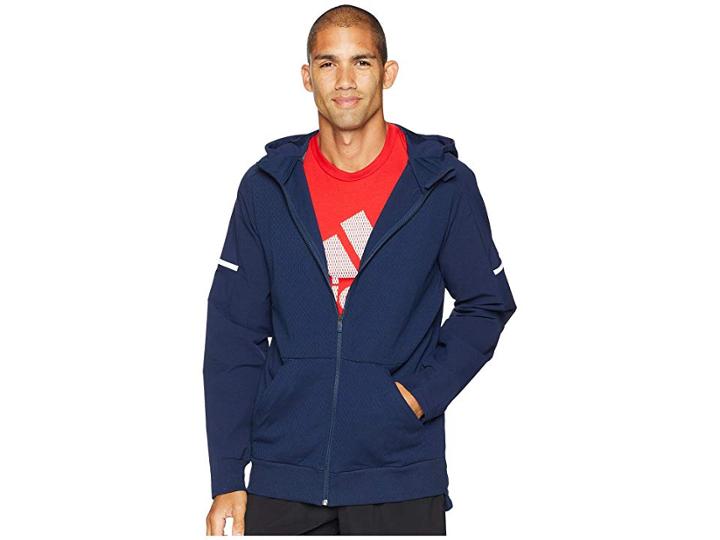 Adidas Squad Full Zip Hoodie (collegiate Navy/collegiate Navy) Men's Sweatshirt