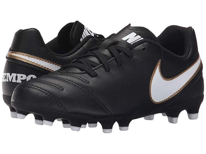 Nike Kids Jr Tiempo Rio Iii Fg-r Soccer (little Kid/big Kid) (black/white) Kids Shoes