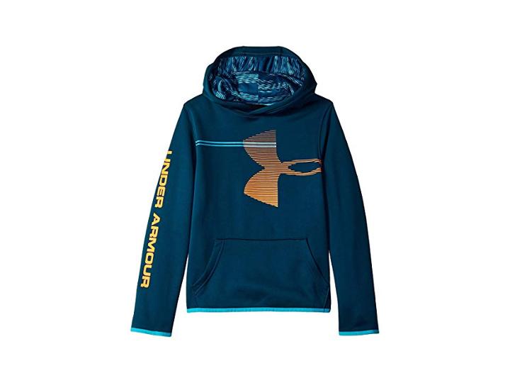 Under Armour Kids Af Highlight Hoodie (big Kids) (techno Teal/deceit) Boy's Sweatshirt