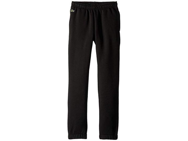 Lacoste Kids Fleece Pants (toddler/little Kids/big Kids) (black) Boy's Casual Pants