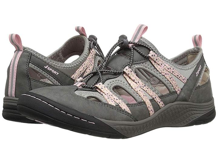 Jbu Hibiscus (grey/pastel Pink Brushed Microbuck/neoprene) Women's Shoes